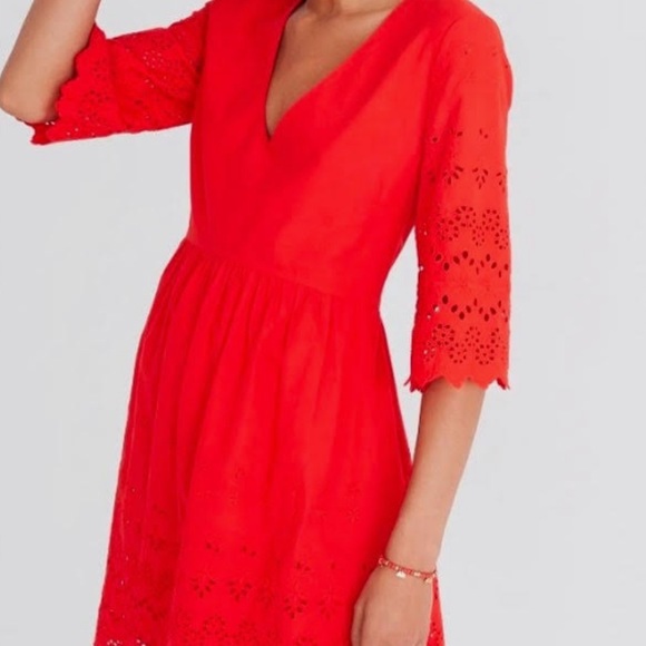 Red Eyelet Madewell Dress - Picture 8 of 10